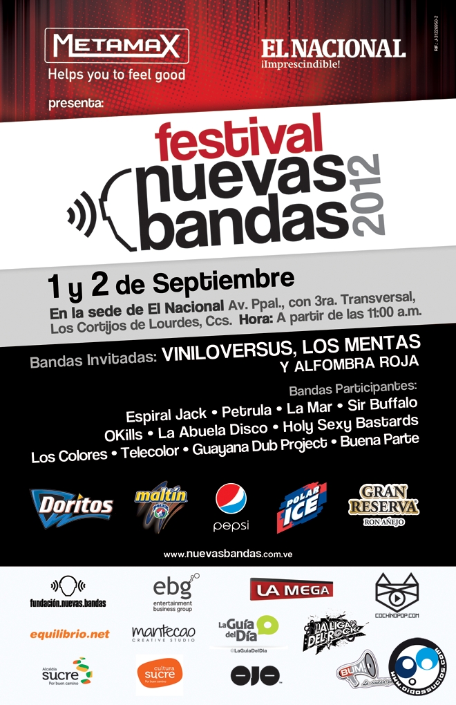 Festival Nuevas Bandas 2012 en el estacionamiento de El Nacional el 1 y 2 de septiembre