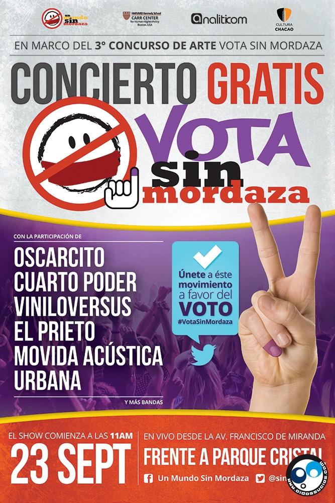 Concierto Vota Sin Mordaza busca motivar el voto este 7-O