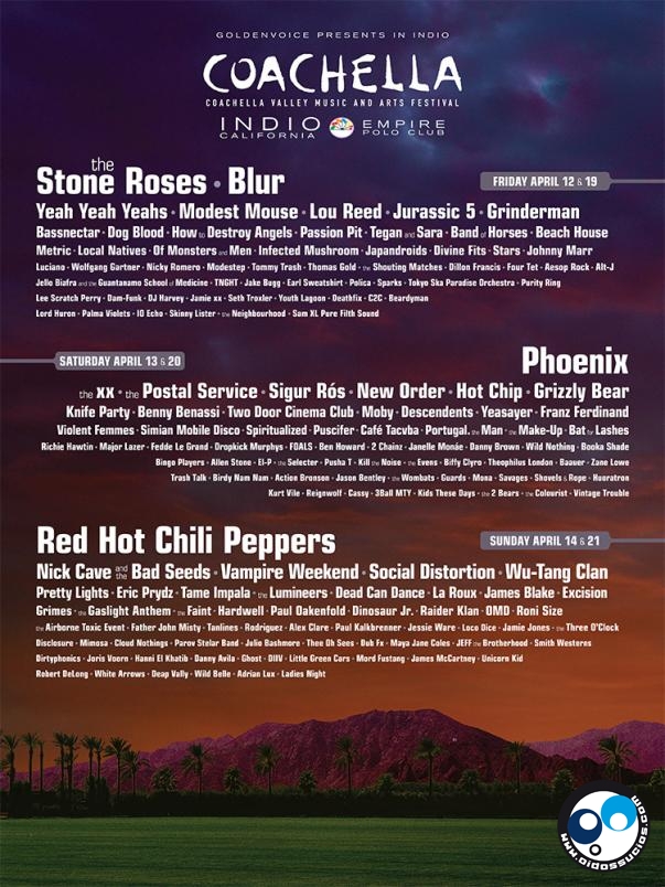 Revelado el cartel de Coachella 2013