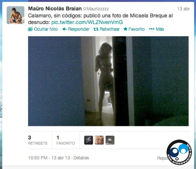 Calamaro tuitea una foto de su ex novia desnuda y luego la borra